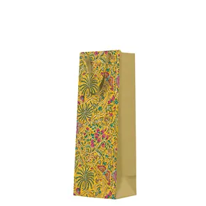 Geschenktüte für eine Flasche - Ethnic Garden 12x37x10 cm